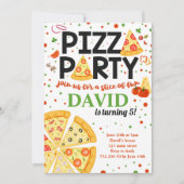 Pizza Party Geburtstag Kinder Italienisches Fun Bo Einladung (Vorderseite)