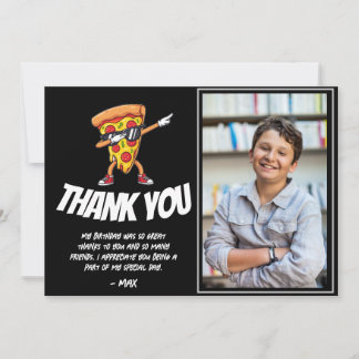 Pizza-Party Geburtstag | Lustige Pizza-Scheibe Kin Dankeskarte