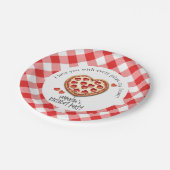 Pizza Party Geburtstag Pappteller (Schrägansicht)