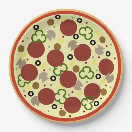 Pizza Party Geburtstag Pappteller (Vorderseite)