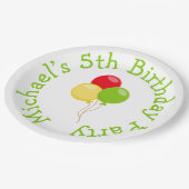 Pizza Party Geburtstag Pappteller (Schrägansicht)