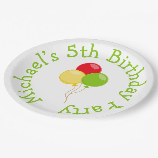 Pizza Party Geburtstag Pappteller (Schrägansicht)