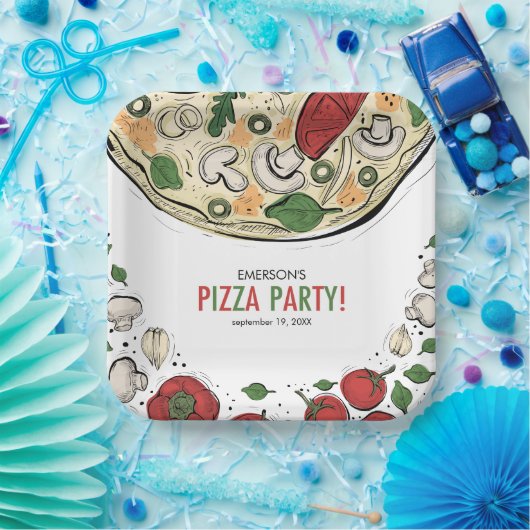 Pizza Party Geburtstag Pappteller (Party)