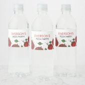 Pizza Party Geburtstag Wasserflaschenetikett (Flaschen)