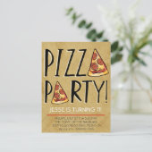 PIZZA PARTY GEBURTSTAGLICHE EINLADUNG FÜR KINDER (Stehend Vorderseite)