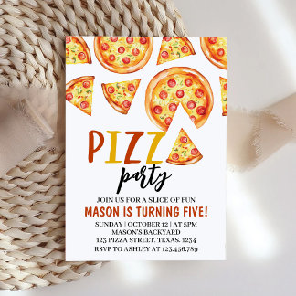 Pizza-Party-Geburtstags-Einladung Einladung