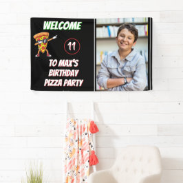 Pizza-Party-Geburtstags-Spaß Pizzastück Kinder Fot Banner