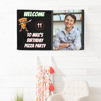 Pizza-Party-Geburtstags-Spaß Pizzastück Kinder Fot Banner