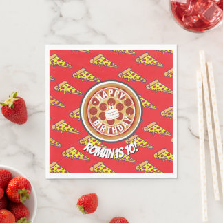 Pizza-Party-Geburtstagsdekoration | Lustiges Pizza Serviette