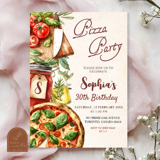 Pizza-Party-Geburtstagseinladung Einladung