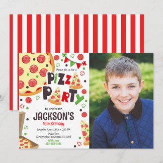 Pizza-Party-Geburtstagseinladung Kinder Pizza-Part Einladung