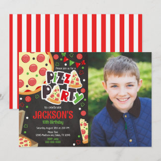 Pizza-Party-Geburtstagseinladung Kinder Pizza-Part Einladung