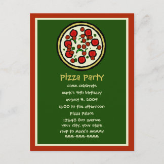 Pizza Party Geburtstagsfeier Einladung