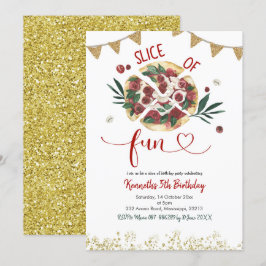 Pizza Party Geburtstagsfeier Einladung