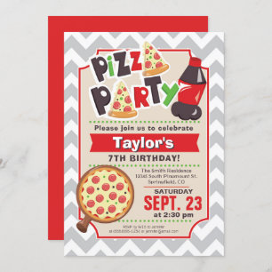 Pizza Party Geburtstagsfeier Einladung