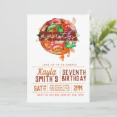 Pizza Party Geburtstagsfeier Einladung (Stehend Vorderseite)