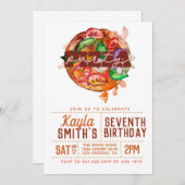 Pizza Party Geburtstagsfeier Einladung (Vorne/Hinten)