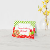 Pizza-Party-Geburtstagsfeier Karte (Gelbe Blume)