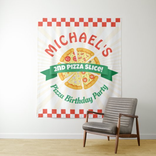 Pizza Party Geburtstagsfeier Wandteppich (Beispiel)