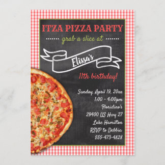 Pizza Party Geburtstagsparty Einladung