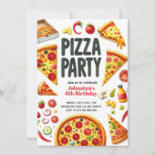 Pizza Party Geburtstagsparty Einladung (Vorderseite)