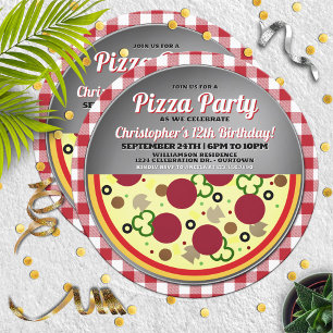 Pizza Party Geburtstagsparty Einladung