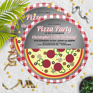 Pizza Party Geburtstagsparty Einladung