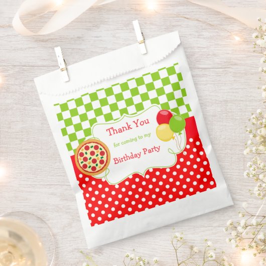 Pizza Party Geburtstagsparty Geschenktütchen (Ausgeschnitten)
