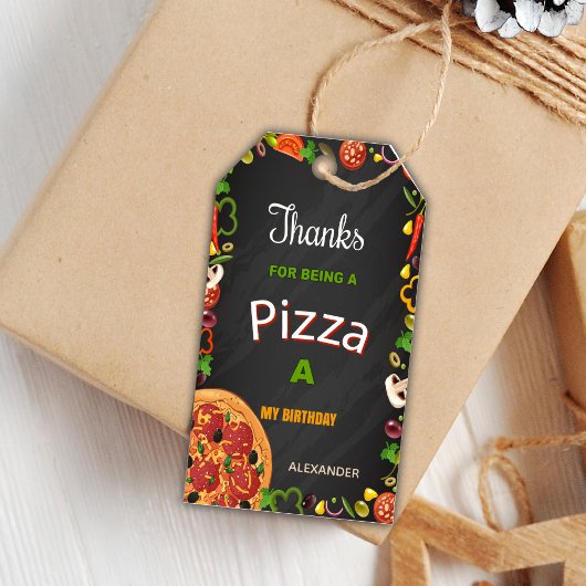 Pizza Party Gift Tags Geschenkanhänger