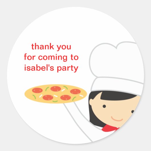 Pizza Party Girl Stickers (Vorderseite)