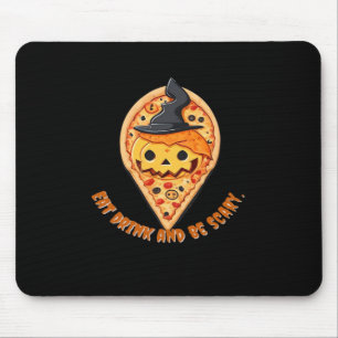 Pizza-Party-Halloween-Kürbis-Hexenhut Essential Mousepad