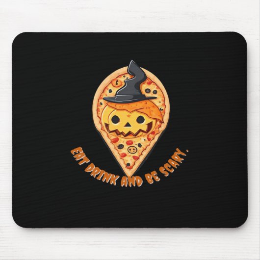 Pizza-Party-Halloween-Kürbis-Hexenhut Essential Mousepad (Vorne)