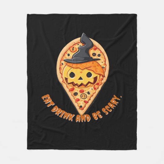 Pizza Party Halloween Pumpkin Witch Hat Essential Fleecedecke (Vorderseite)