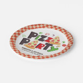 Pizza-Party im modernen Stil Pappteller (Schrägansicht)