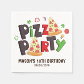 Pizza-Party im modernen Stil Serviette (Vorderseite)