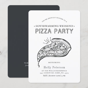 Pizza-Party im Vintage-Stil   Einweihungseinladung Einladung