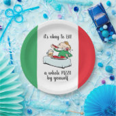 Pizza-Party in italienischen Farben, Text und Cart Pappteller (Party)