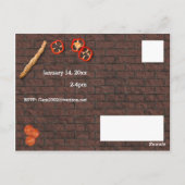 Pizza Party Individuelle Einladung Postkarte (Rückseite)