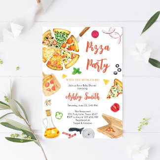 Pizza Party Invitation Pizza Birthday Party Einladung