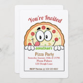 Pizza Party Invite Einladung (Vorne/Hinten)