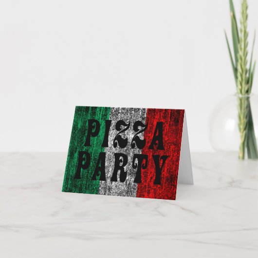 pizza party (italian flag) einladung (Vorderseite)