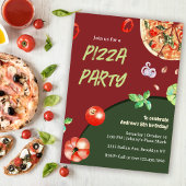 Pizza Party Italienisch Modernes Kindergeburtstag Einladung
