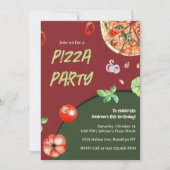 Pizza Party Italienisch Modernes Kindergeburtstag Einladung (Vorderseite)