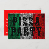 Pizza-Party (italienische Flagge) Einladung (Vorne/Hinten)