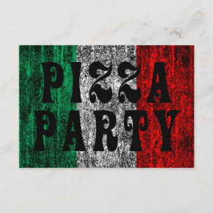 Pizza-Party (italienische Flagge) Einladung