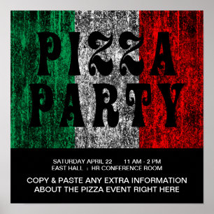 Pizza-Party (italienische Flagge) Poster