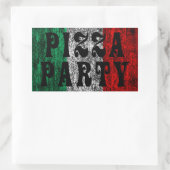 Pizza-Party (italienische Flagge) Rechteckiger Aufkleber (Tasche)