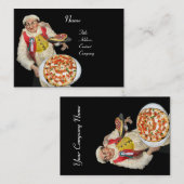 PIZZA PARTY ITALIENISCHE KÜCHE, PIZZERIA, schwarz Visitenkarte (Vorne/Hinten)