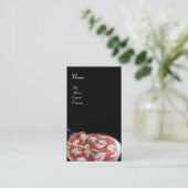 PIZZA PARTY ITALIENISCHE KÜCHE, RESTAURANT, schwar Visitenkarte (Stehend Vorderseite)