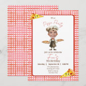 Pizza Party jedes Alters Geburtstag Foto Einladung (Vorne/Hinten)